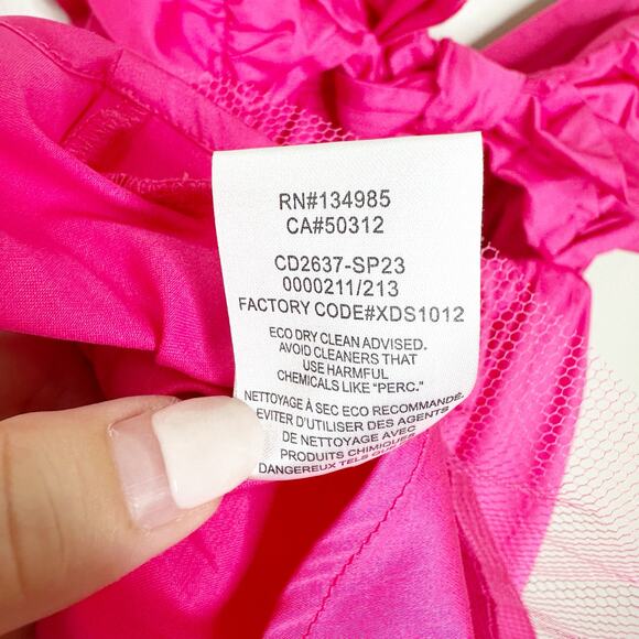 For Love & Lemons Clementine Poplin Babydoll Mini Dress Ruffle Cap Sleeve Pink M - Picture 13 of 13